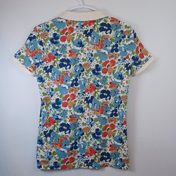 Lauren Ralph Lauren Polo Shirt Black Label Floral Short Sleeve Top Womens Small - Picture 3 of 6